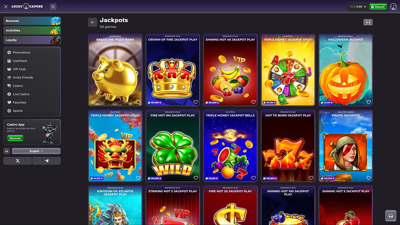 Lucky Capone Casino Desktop Jackpot
