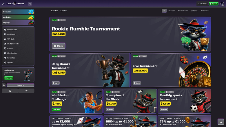 Lucky Capone Casino Desktop Promotions