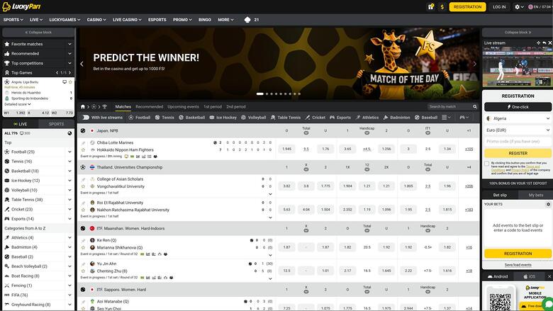 LuckyPari Casino homepage