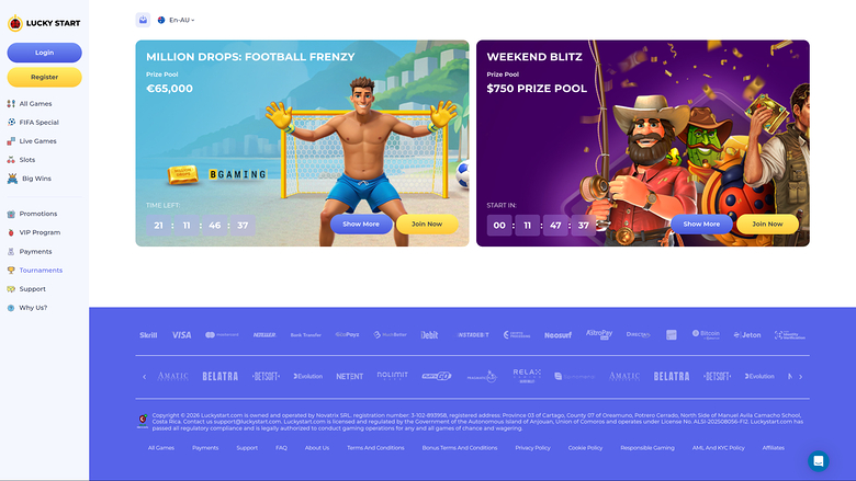LuckyStart Casino Desktop Tournaments