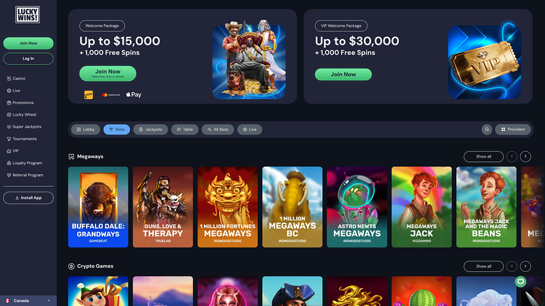 Luckywins Casino Desktop Games