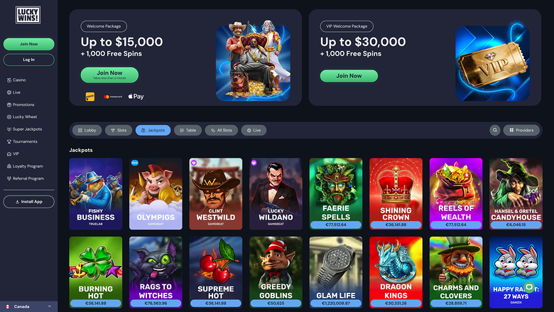 Luckywins Casino Desktop Jackpot