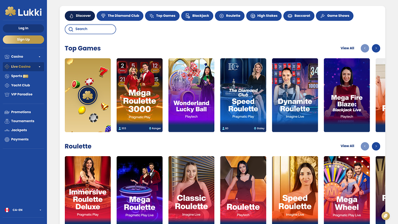 Lukki Casino Desktop Live Dealer