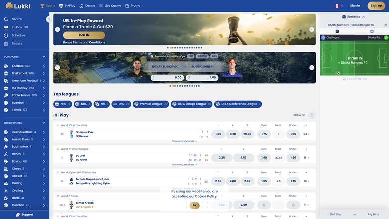 Lukki Casino Desktop Sports