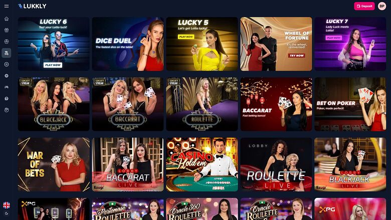 Lukkly Casino Desktop Live Dealer
