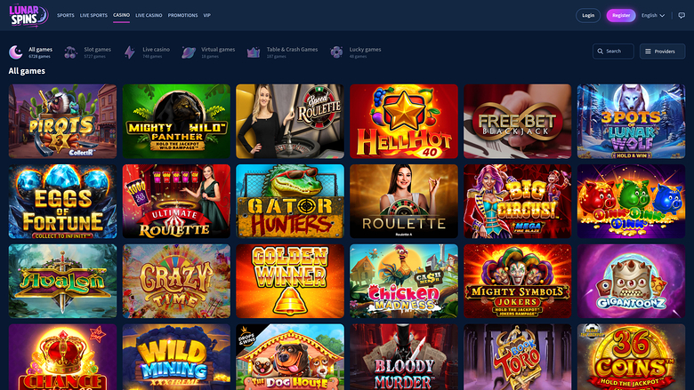 LunarSpins Casino Desktop Games