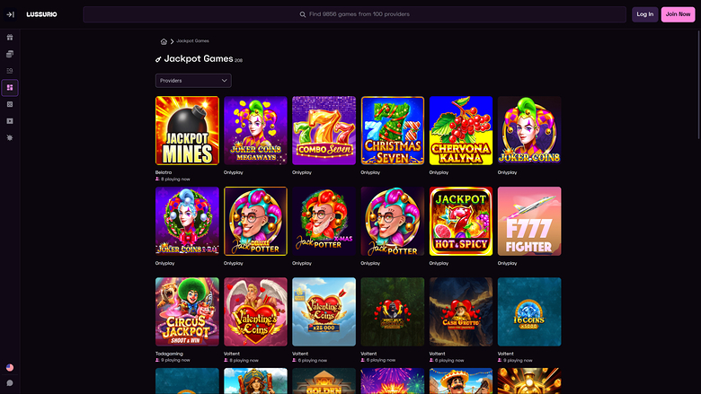 Lussurio Casino Desktop Jackpot
