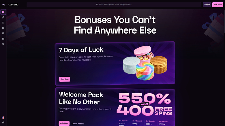 Lussurio Casino Desktop Promotions