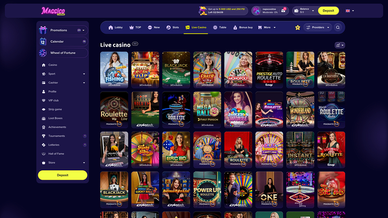 Maggico Casino Desktop Live Dealer