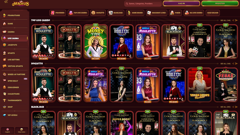 Magius Casino Desktop Live Dealer