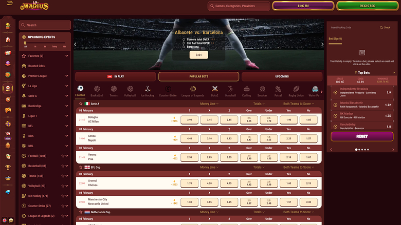 Magius Casino Desktop Sports