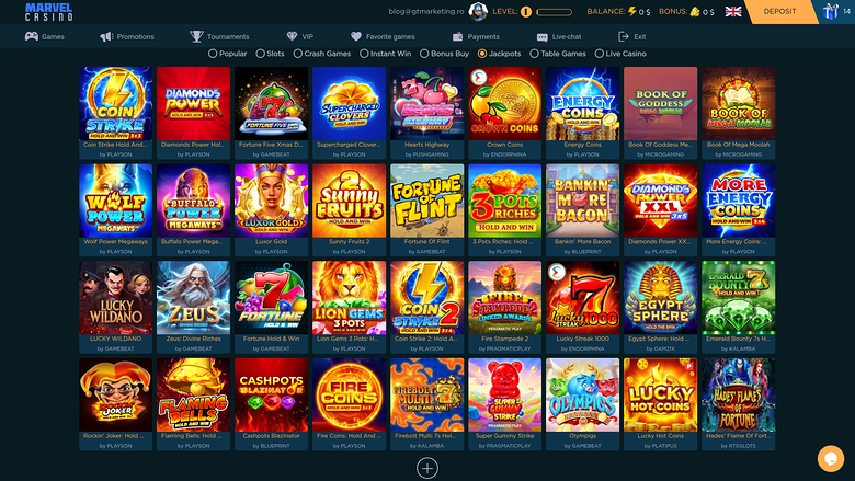 Marvel Casino Desktop Jackpot