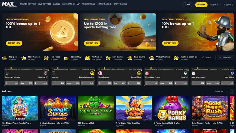 MaxCasino Homepage