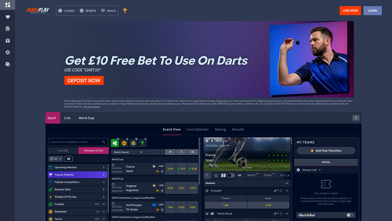 Maxiplay Casino Desktop Homepage