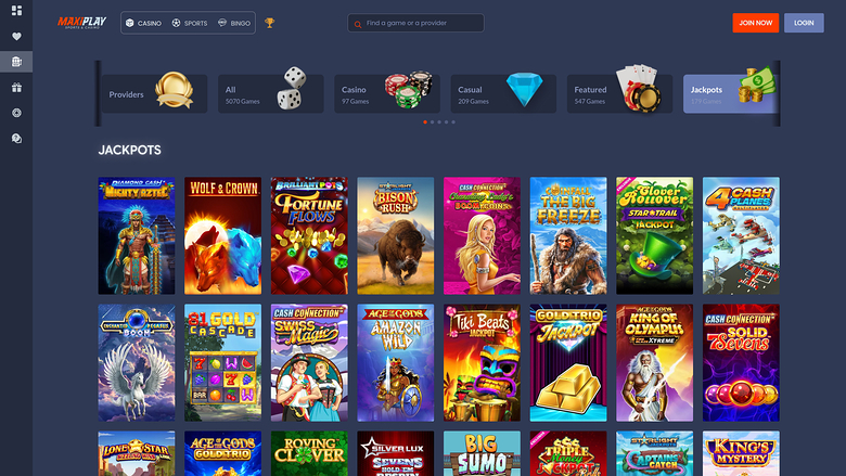 Maxiplay Casino desktop Jackpot