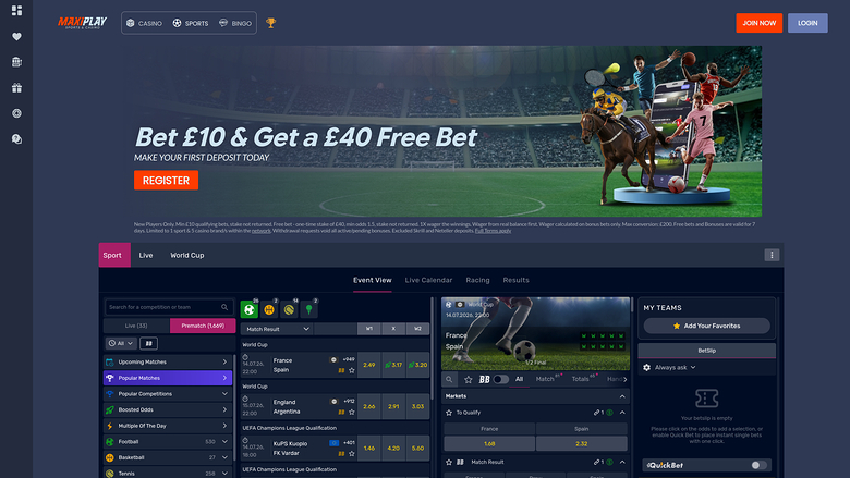 Maxiplay Casino Desktop sports