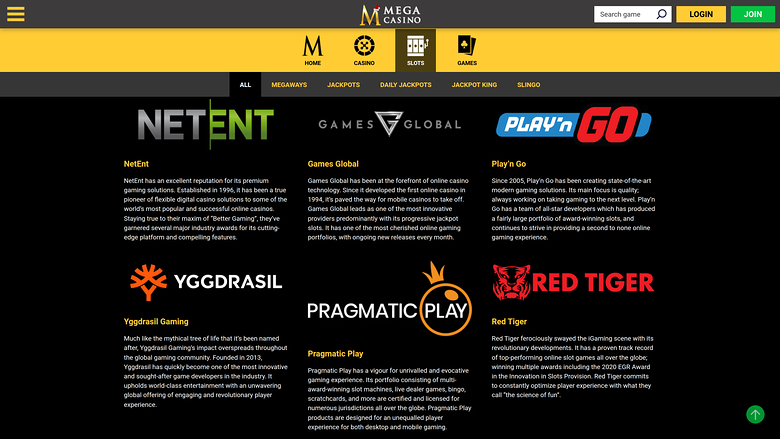 Mega Casino Desktop Game Developers