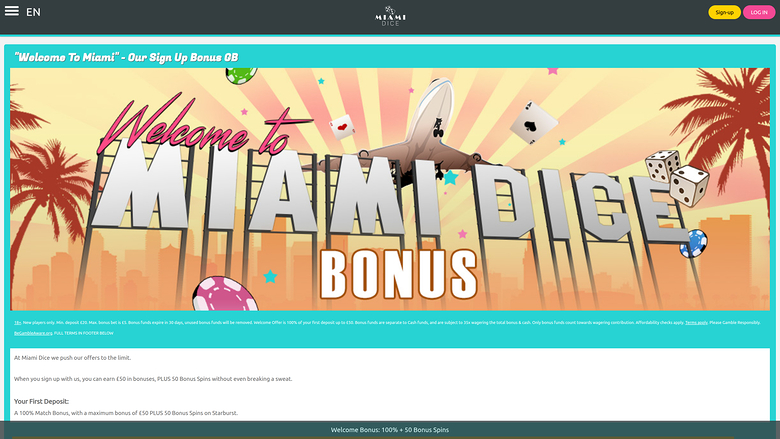 Miami Dice Casino Desktop Promotions