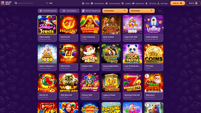 MilkyWay Casino Desktop Games
