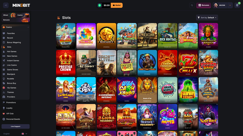 Minebit Casino Games Desktop