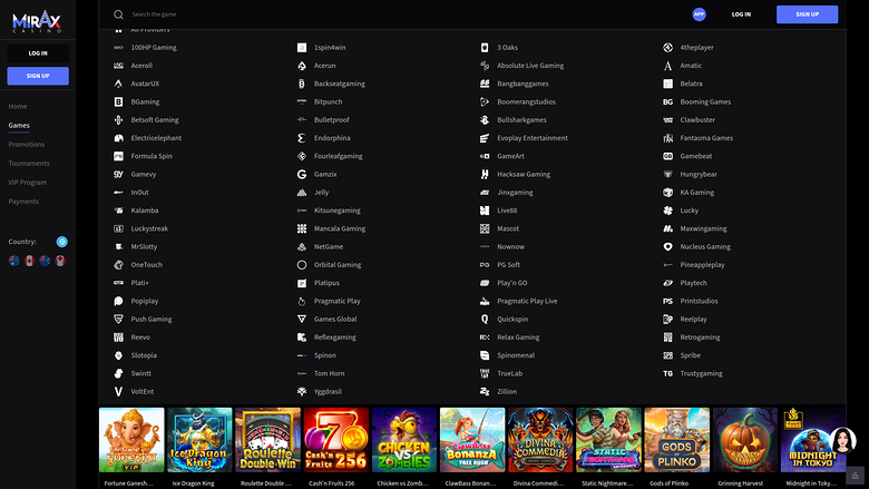 Mirax Casino Desktop Game Developers