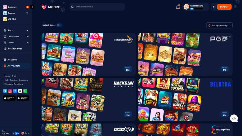 Monro Casino Desktop Game Developers