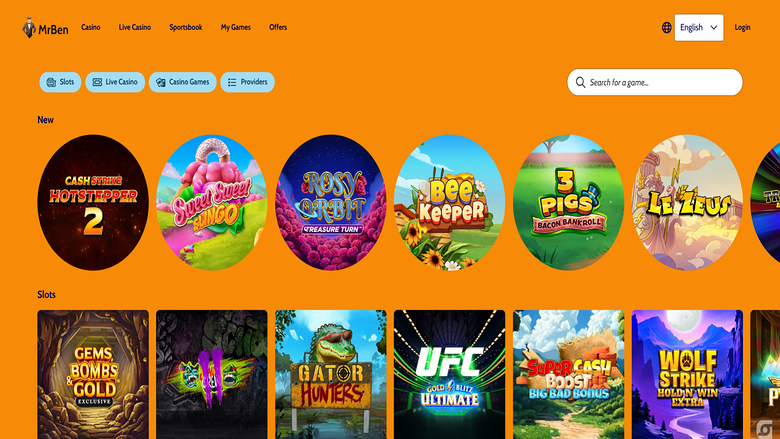 Games screenshot of MrBen Casino for Desktop