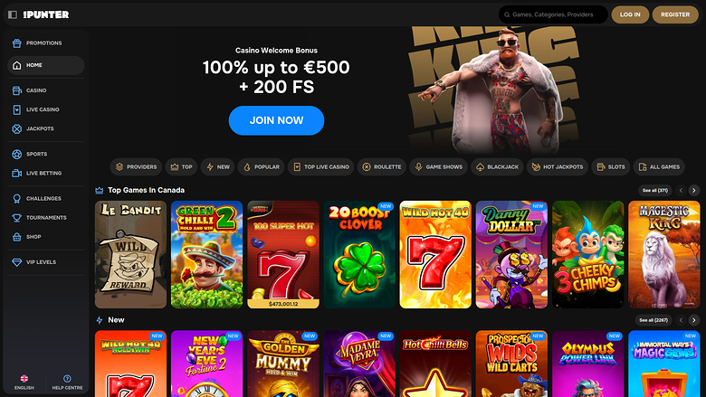 MrPunter Casino Desktop Homepage