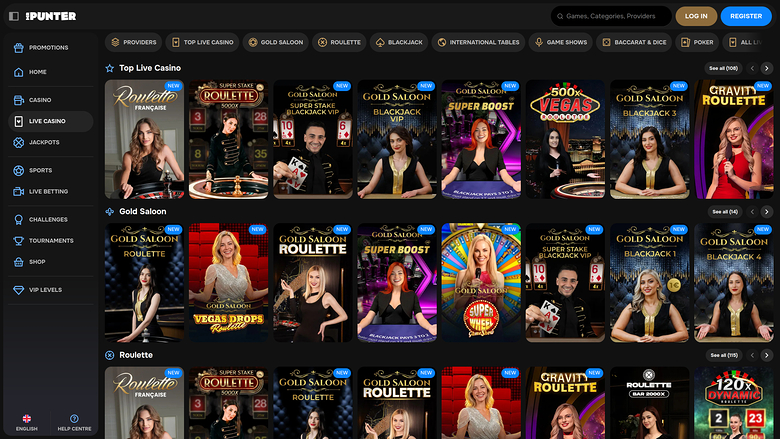 MrPunter Casino Desktop Live dealer