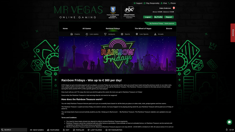 MrVegas Casino Desktop Promotions