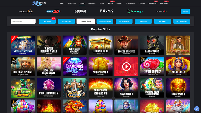 MyStake Casino Desktop Games