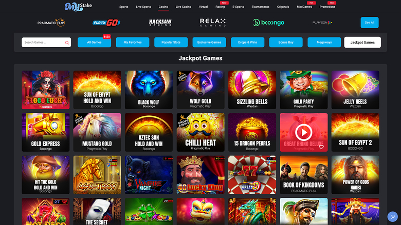 MyStake Casino Desktop Jackpot