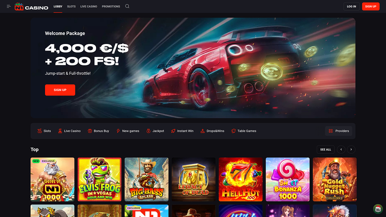N1 Casino Desktop Homepage