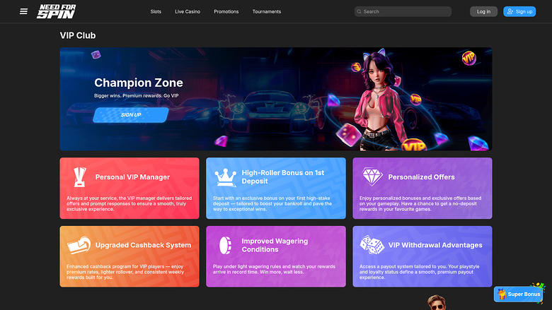 Need for Spin Casino Desktop VIP Program