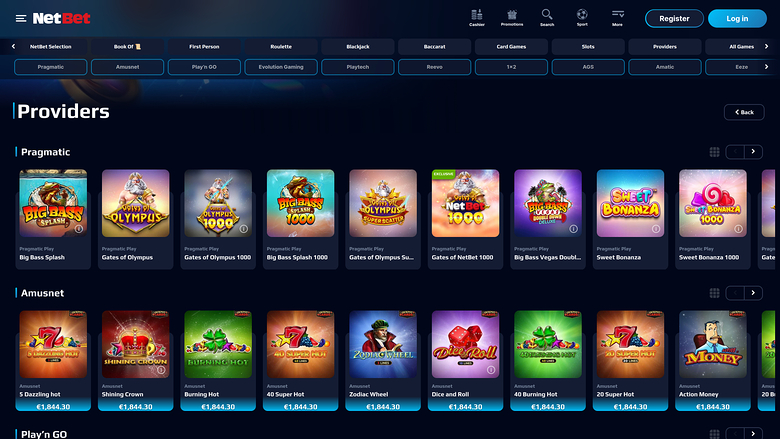NetBet Casino Desktop Game Developers