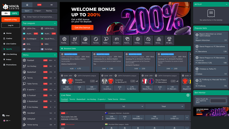 Ninja Casino Desktop Sports Betting