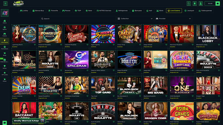 Nitrobet Casino Desktop Live dealer