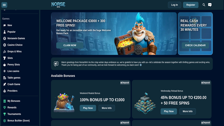  Promotions screenshot of Norsewin Casino for Desktop