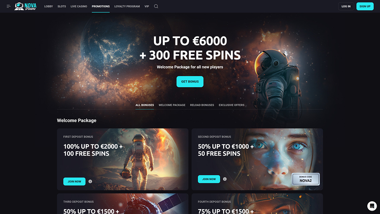 NovaDreams Casino Desktop Promotions