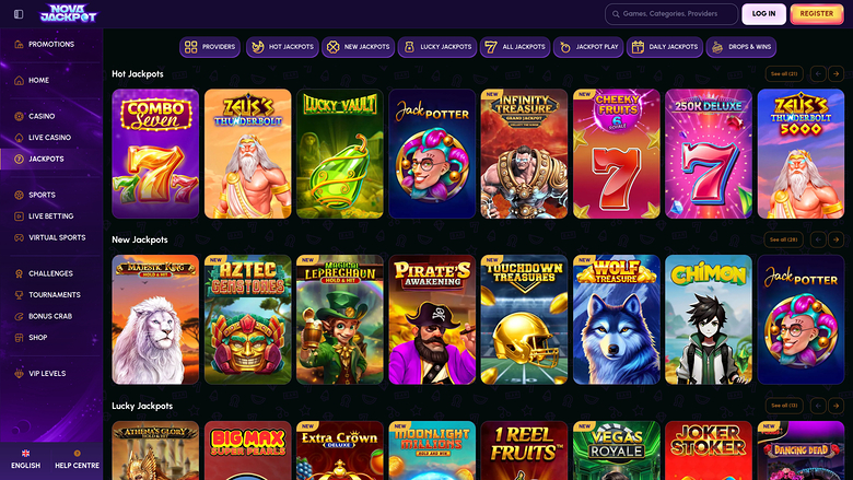 NovaJackpot Casino Desktop Jackpot
