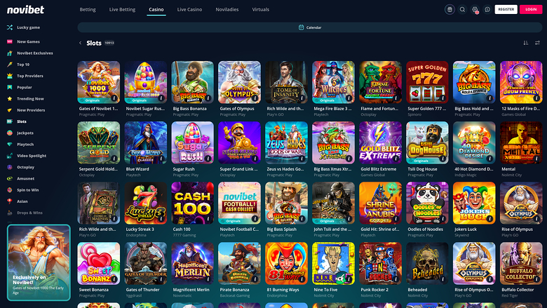Novibet Casino Desktop Games