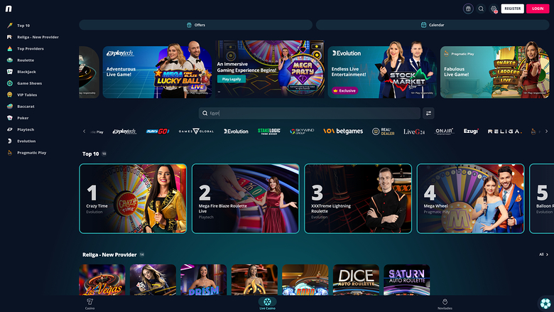 Novibet Casino Desktop Live Dealer