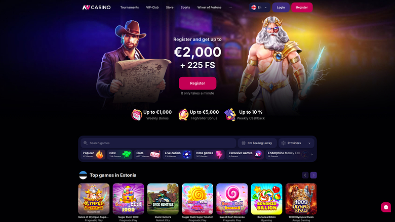 NV Casino Desktop Homepage