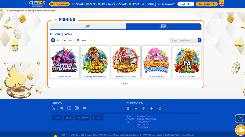 Ole777 Casino Desktop Fishing Games