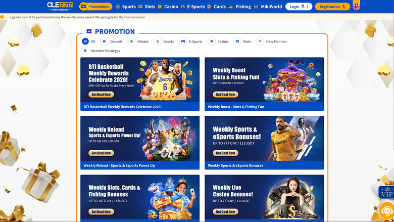 Ole777 Casino Desktop Promotions