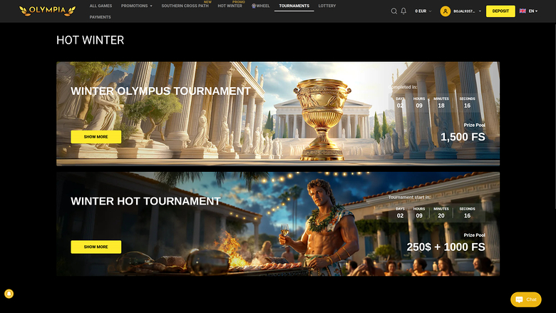 Olympia Casino Desktop Tournaments