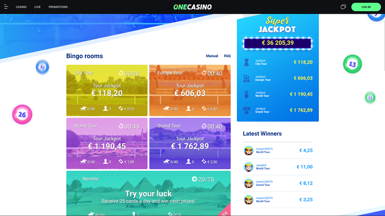 One Casino Desktop Bingo