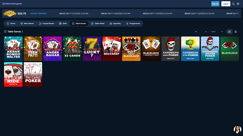 Online Casino Games Desktop Table Games