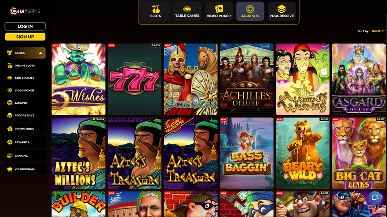 Orbit Spins Casino Desktop Jackpot