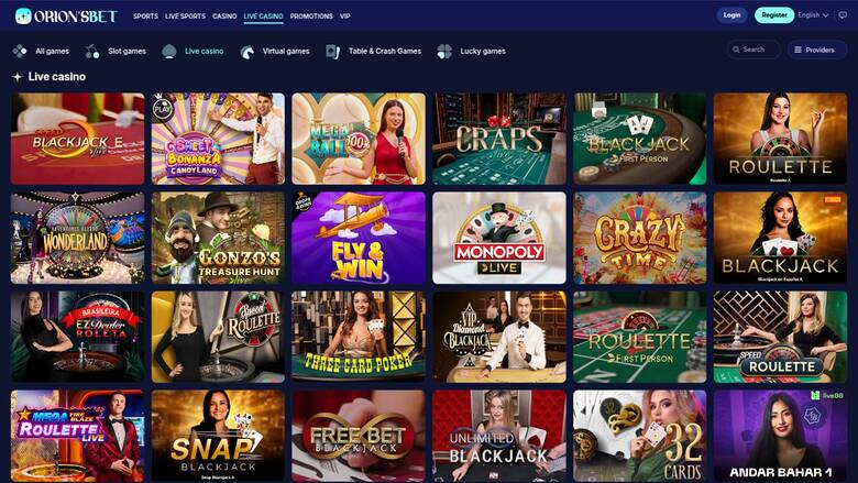 Orion'sBet Casino Live Dealer